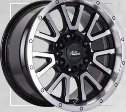 A-Line Volcano wheel, Satin black, machined face and lip