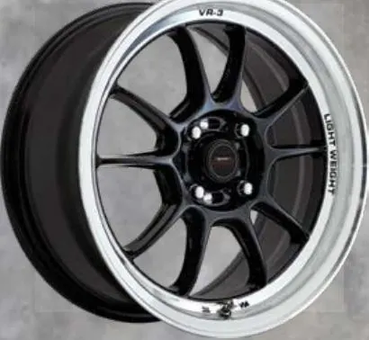 A-Line Vr-3 wheel, Diamond black machined lip