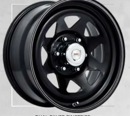 A-Line Blk Spoke wheel, Dual silver pinstripe