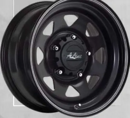 A-Line Blk Spoke wheel, Front dome, dual silver pinstripe