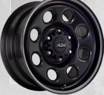 A-Line Blk Soft 8 wheel, Front dome, dual silver pinstripe