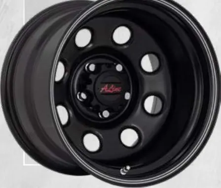 A-Line Blk Soft 8 5114 wheel, Front dome, dual silver pinstripe