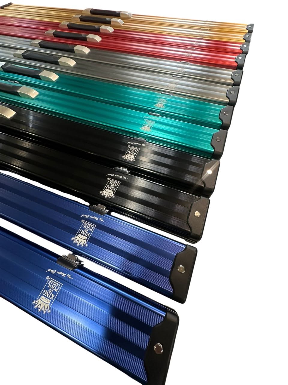 Stacked aluminium cue case range