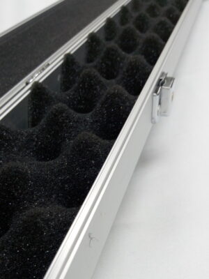Foam-lined aluminium case interior