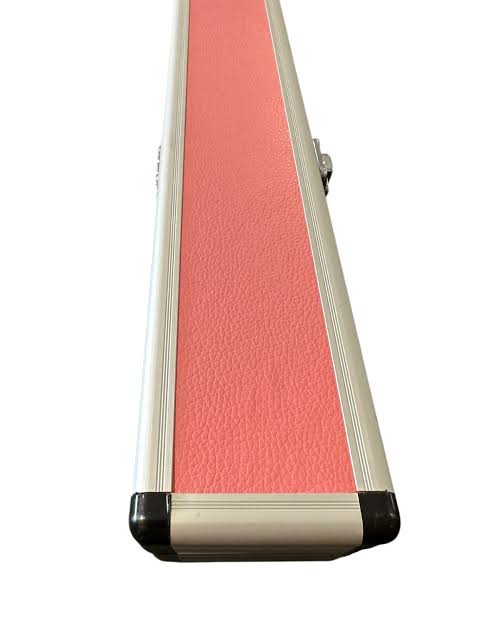 Pink aluminium 2-piece cue case