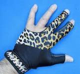 Blue leopard billiard glove