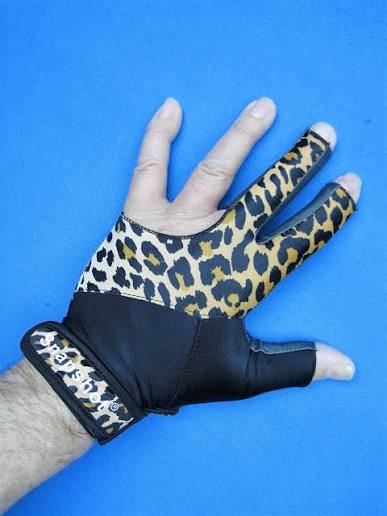 Blue leopard billiard glove