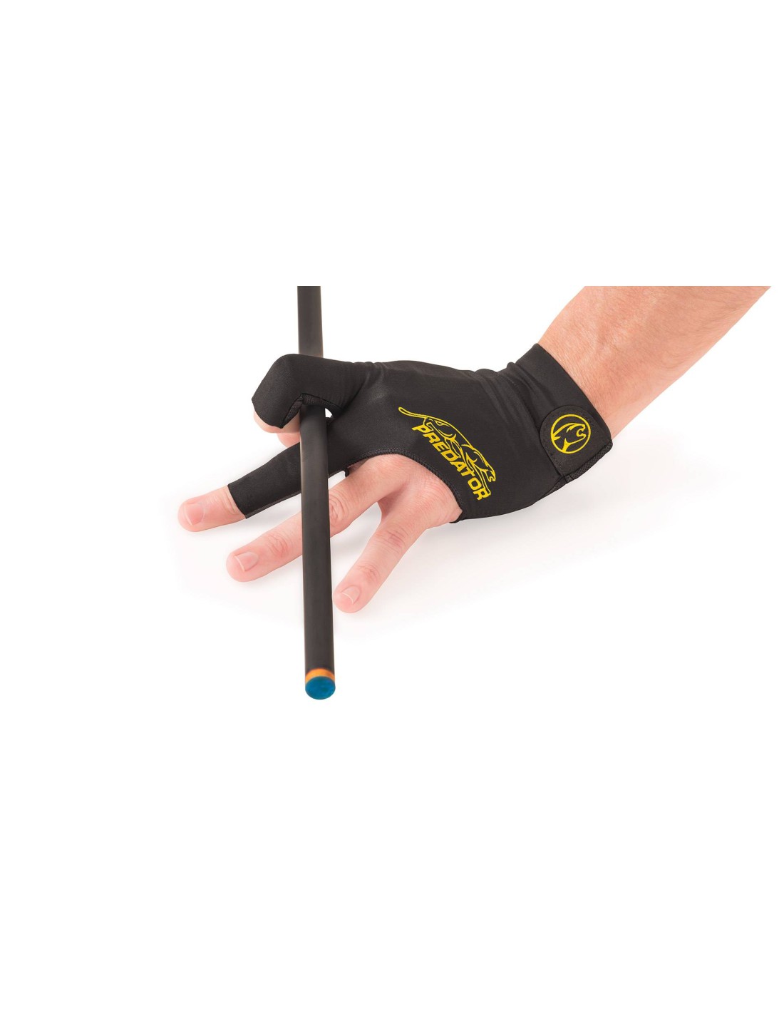 predator black glove with yellow logo left hand