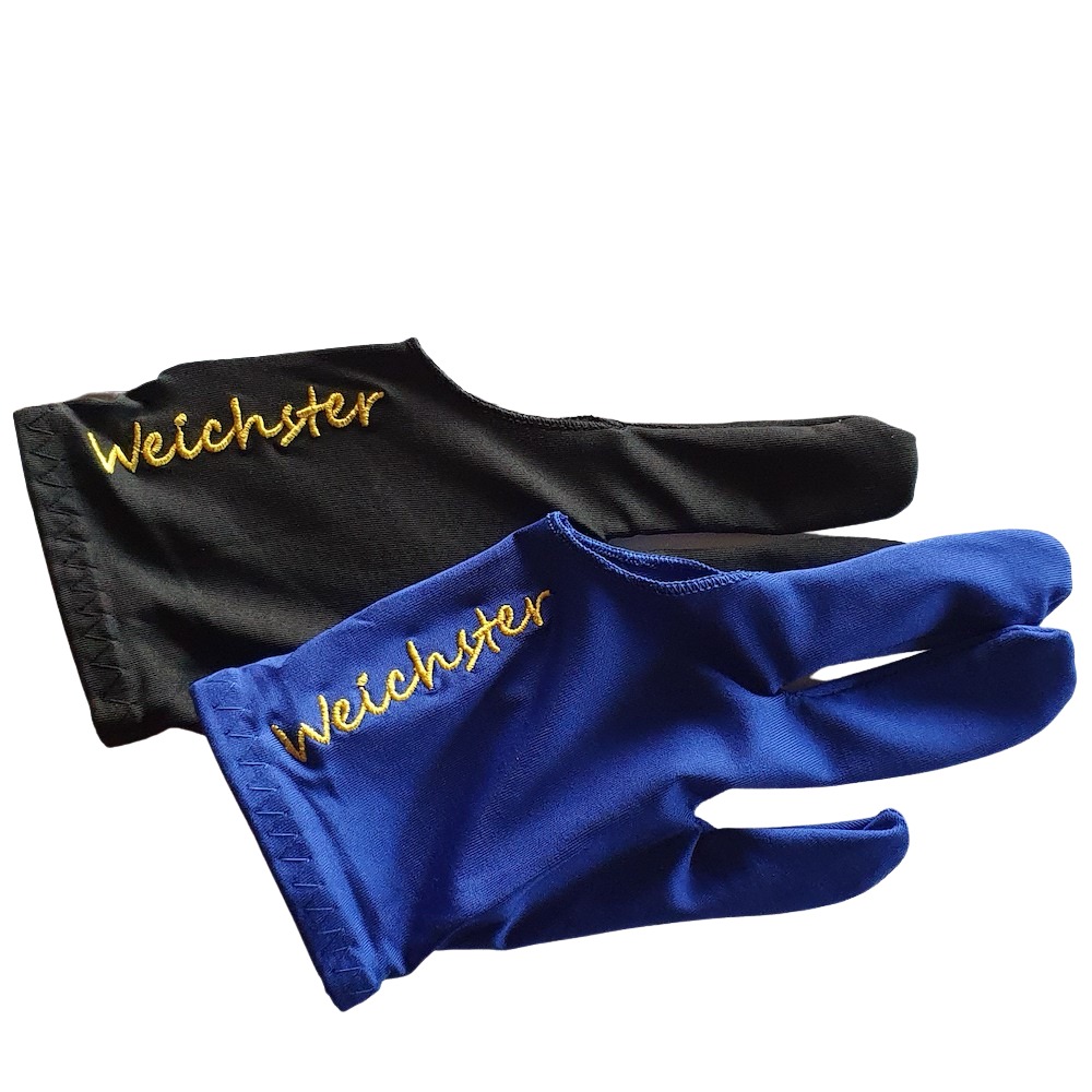 Weichster blue and black gloves