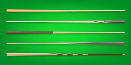 Wooden pool cue selection